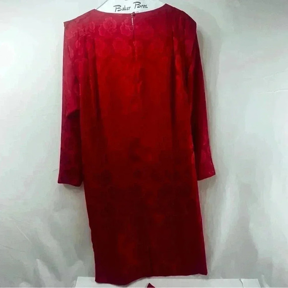 Vintage red 1930’s womens 10 dress floral print stunning shoulder pads rare find - Picture 4 of 10